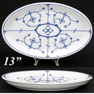 Vint. Eisenberg DDR Blue & White "Blau Saks" Pattern 13" Serving Tray or Platter